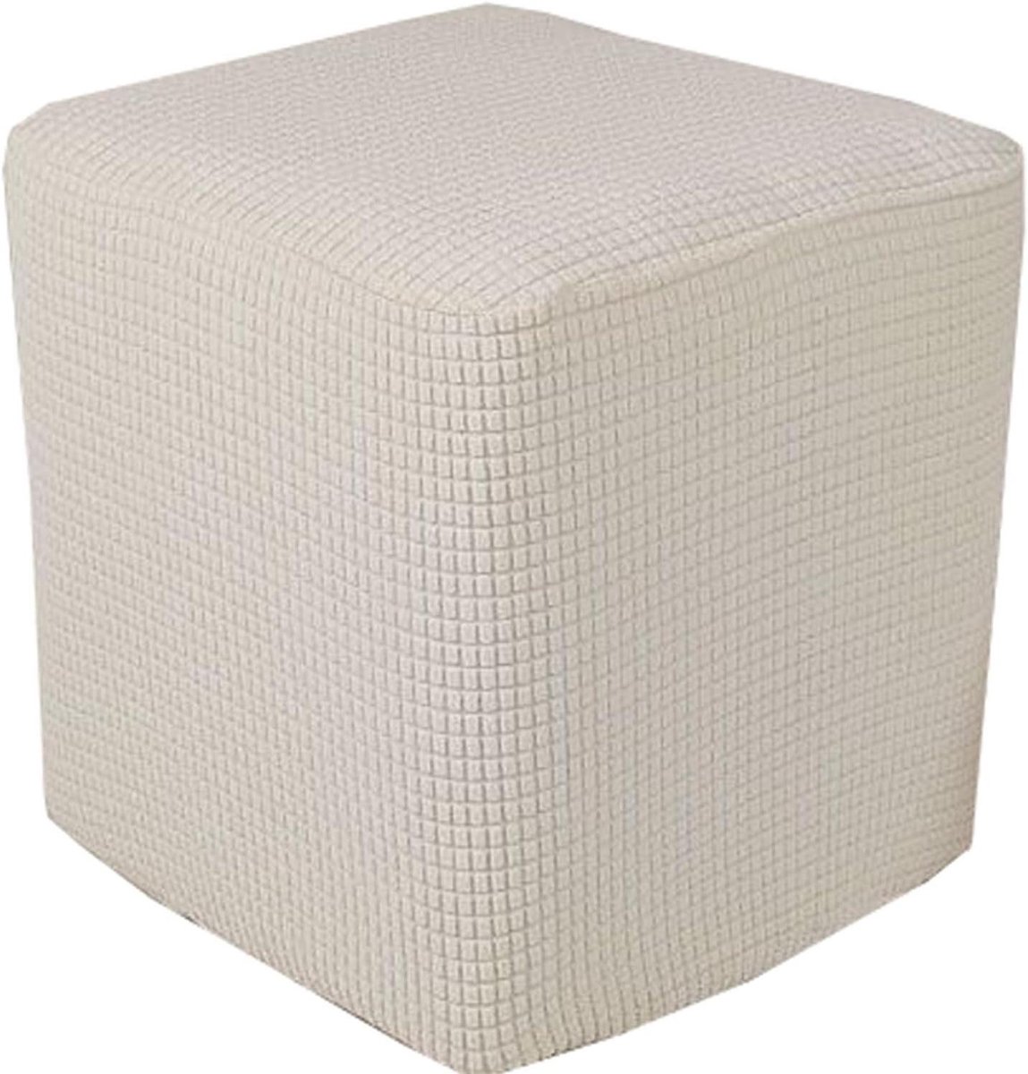 Ottoman Hoes - Voetenbank Overtrek - Meubels Beschermen - Elastische Pasvorm - 40x40x40cm - Beige