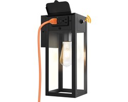 Buitenlamp - Wandverlichting - Automatisch Verlichten - Met GFCI Uitgang - Dusk to Dawn - Zwart