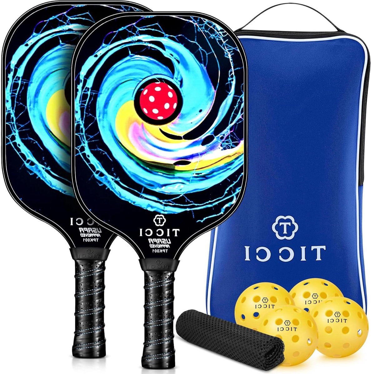 Pickleball Paddle Set - Sport Rackets - Balsport Spelen - USAPA Goedgekeurd - 8 Ounces - Grijs