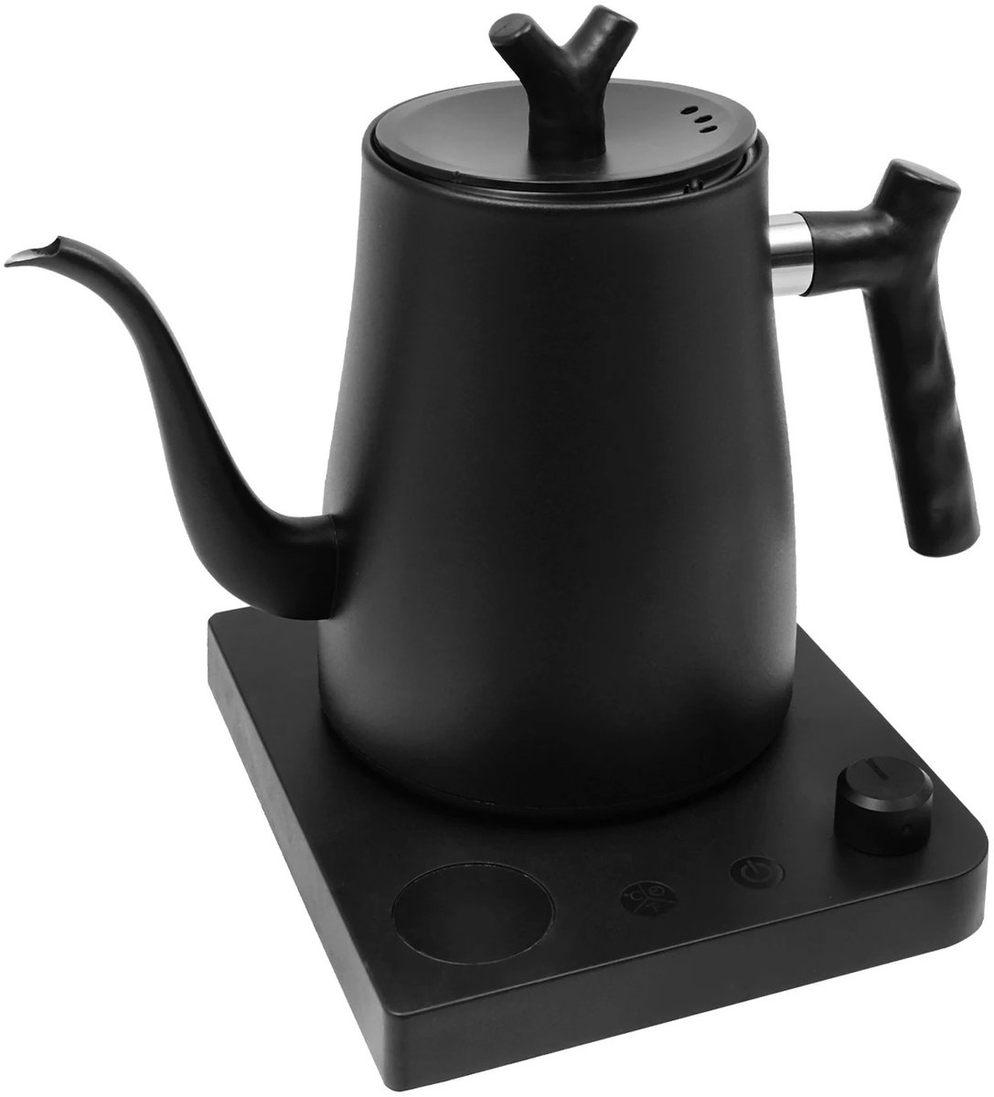 Pelor Elektrische Waterkoker 1L - LED Display - Instelbare Temperatuur - RVS Koffie Theeketel - Zwart - 1000W