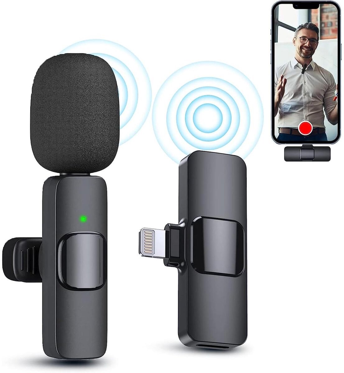 ONF3 - Draadloze Lavalier Microfoon - Bluetooth Microfoon voor Smartphone - Ideaal voor YouTube en Vlog - Hoogwaardige Geluidskwaliteit - Handza...