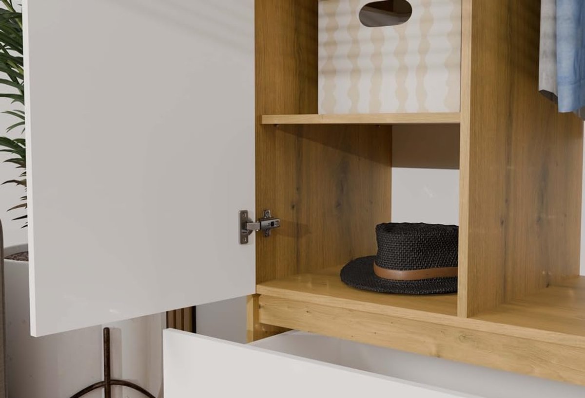 Kledingkast - Wit - 180x90x50 cm - Arqam