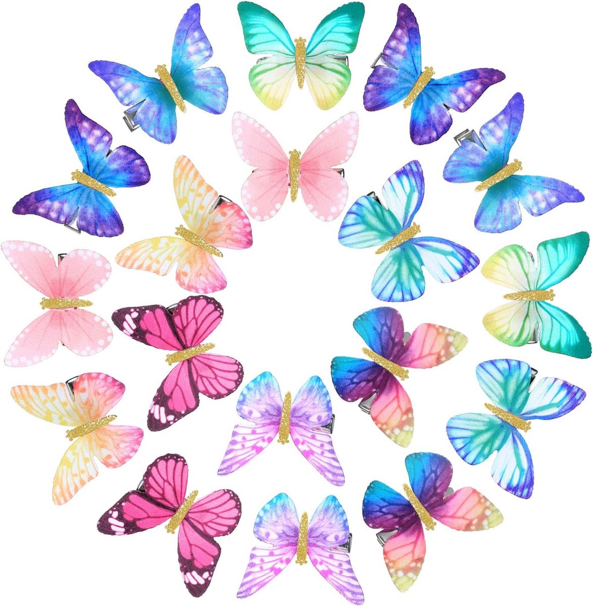 18 stuks glitter vlinder haarspeldjes voor tieners en vrouwen