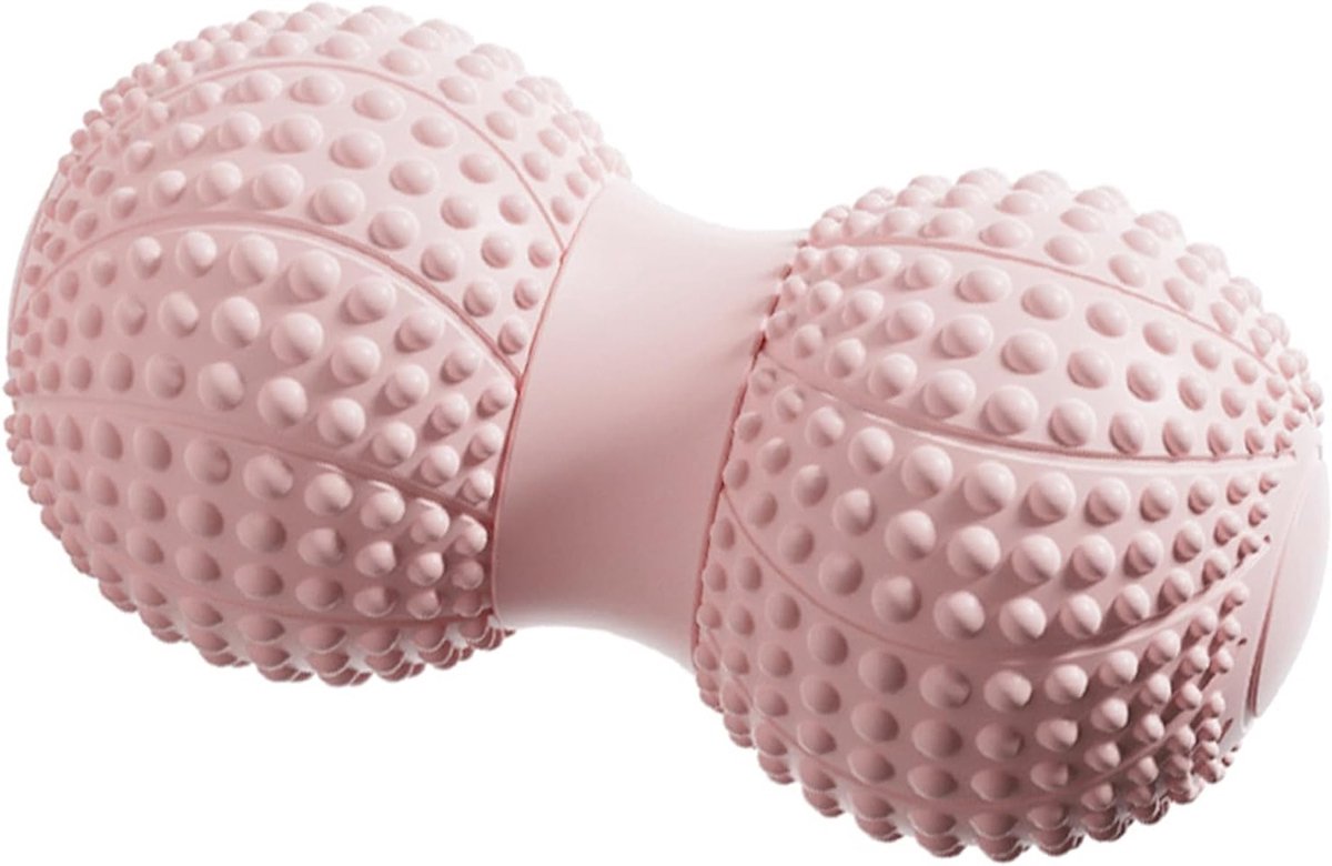 Peanut massageball voor effectieve fascia training en pijnverlichting van nek en rugspieren, 1 stuk (roze)