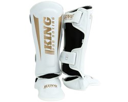 King Pro Boxing Revo Series 9 - Scheenbeschermers kickboksen - L - Wit / Goud