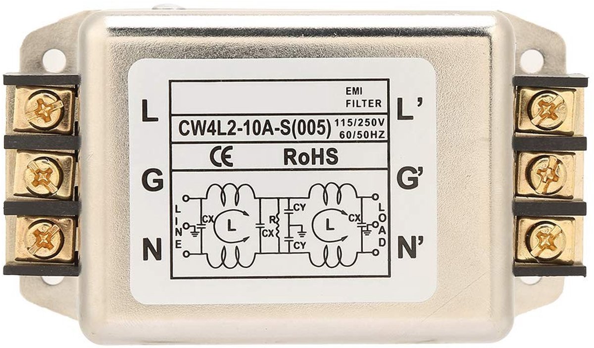 Nikou Mains Filter 115V/250V 10A - EMI Filter voor Digitale Apparaten