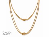 Love & Friendship Ketting Set Goud – Koppelketting & Vriendschapsketting Set van 2 – Love Knot Hanger – Minimalistisch RVS Stainless Steel – Verstelbaar 50+5 cm – Cadeau voor moeder & dochter of beste vriendinnen – GAUD