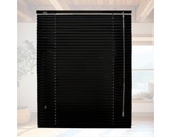 Aluminium Mini Jaloezieën - Horizontale Raambekleding - Privacy Creëren - Installatie Zonder Boren - B70xH135cm - Zwart