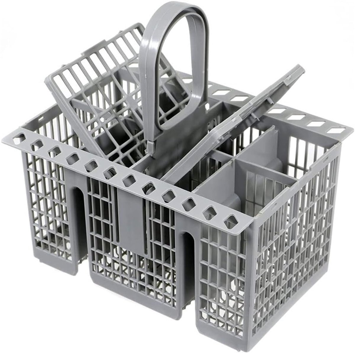 Universele Bestekmand voor Onderste Bovenlade 20.8x16cm, Geschikt voor Diverse Vaatwassers, Hittebestendig en Ruimtebesparend (Grijs)