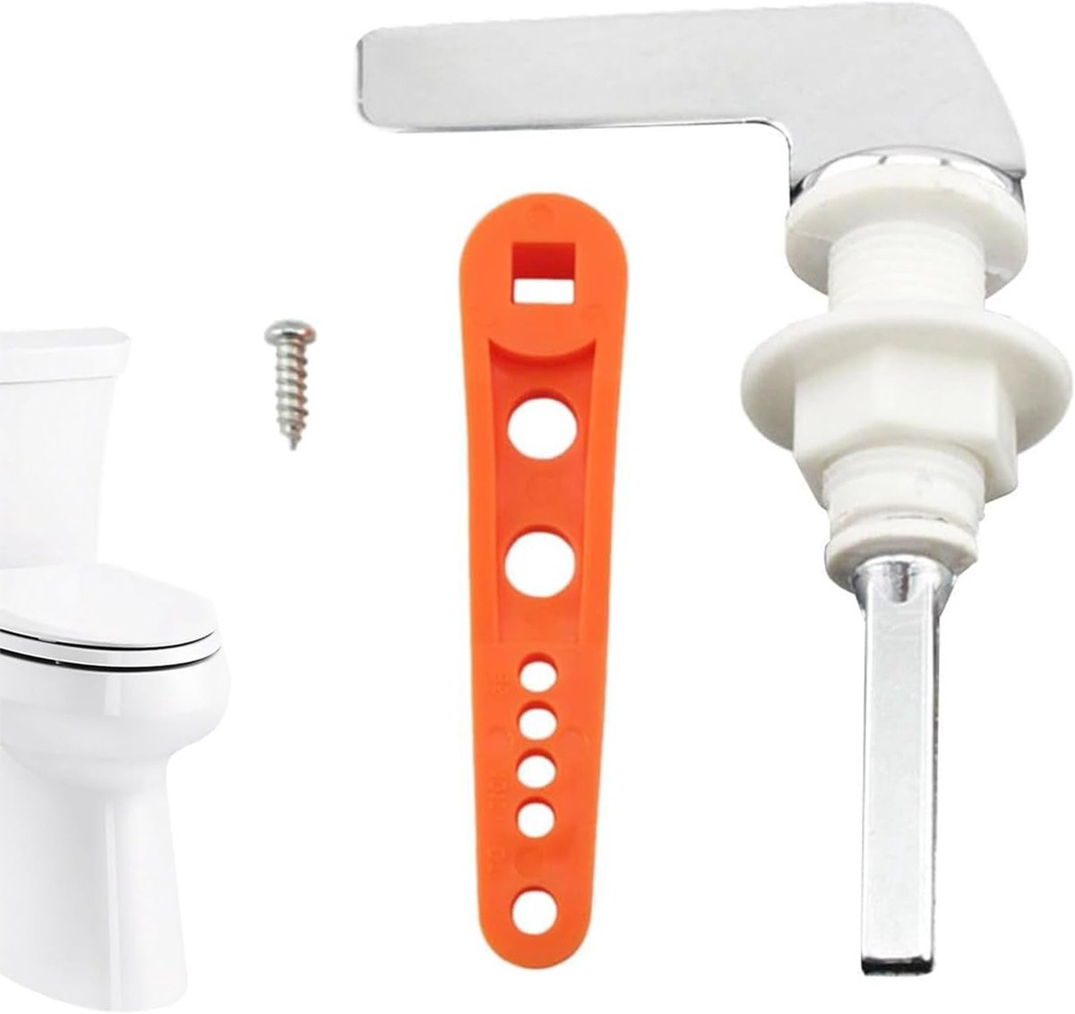 Complete set vervangingshandgreep voor toiletreservoir, metalen spoelknop, duurzame toiletaccessoires en flush-handgreep voor optimale functionaliteit