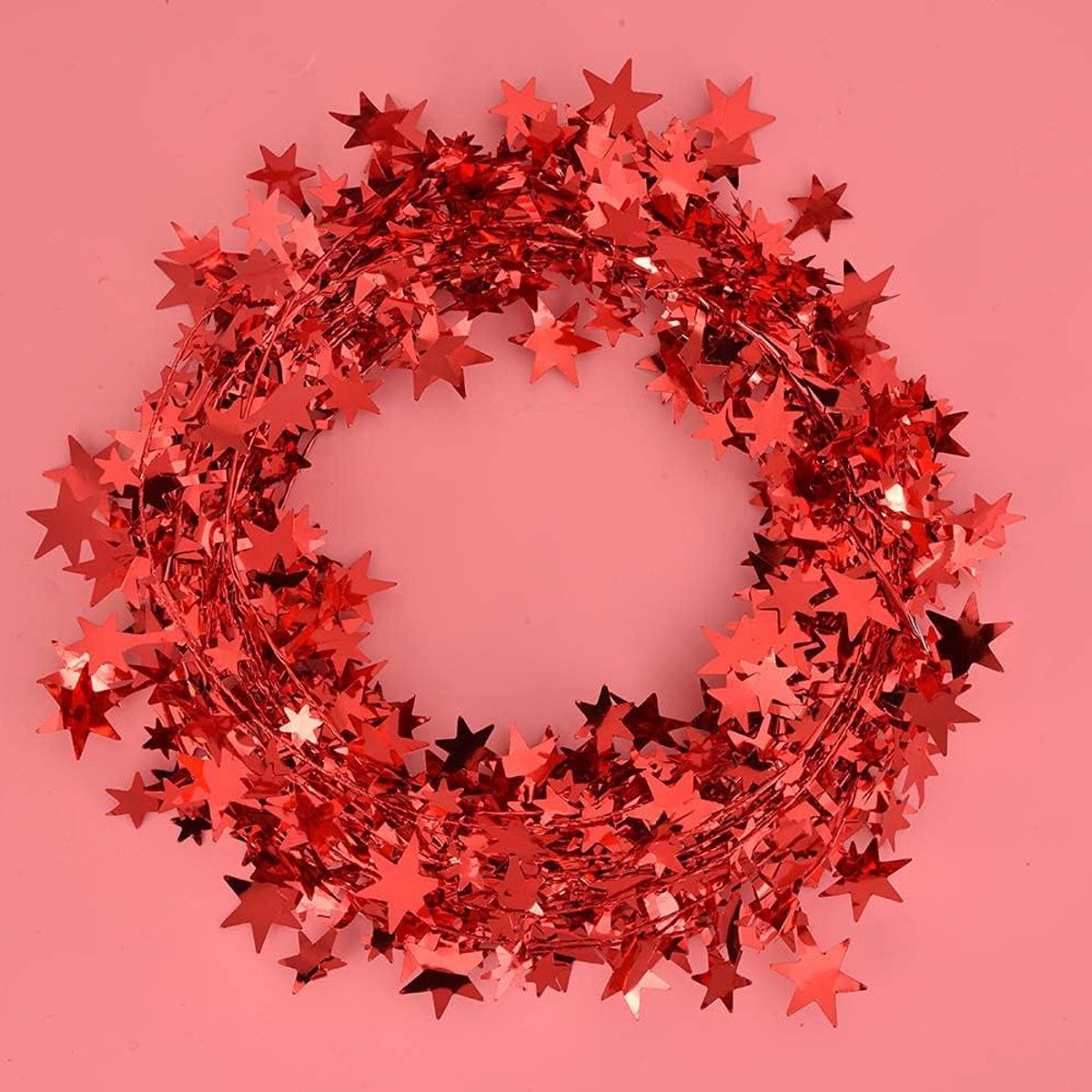 Zilveren Tinsel Draad 7.5M voor Sterren Guirlande, Kerstboom Decoratie en Bruiloft Versiering