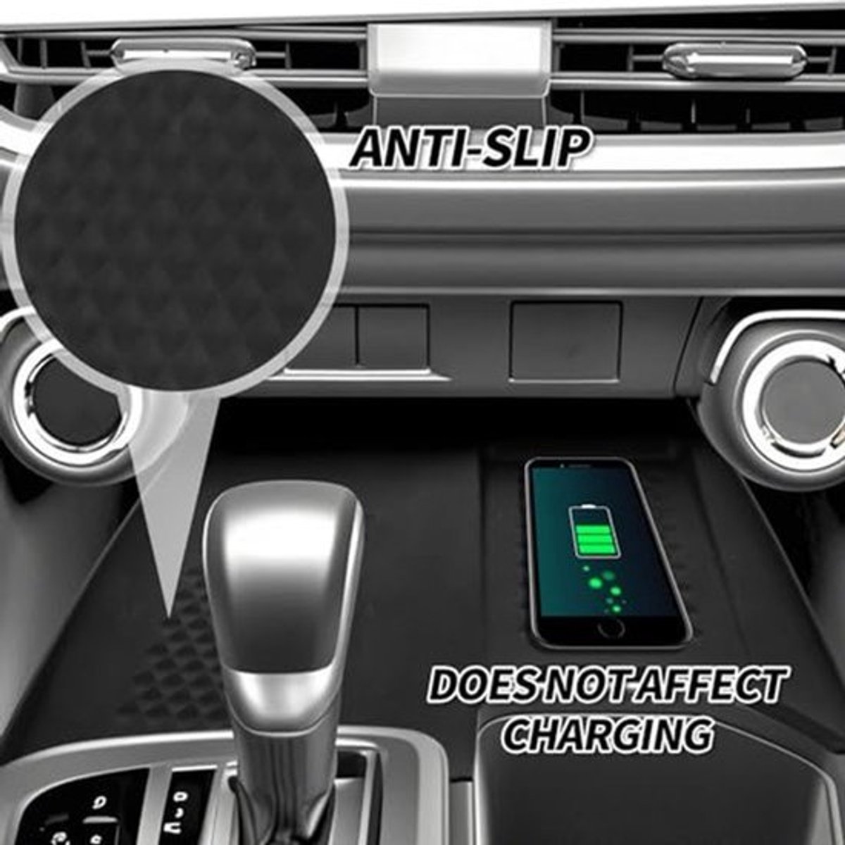 Anti-slip Mat Voor Draadloos Laden - Silicone Oplader Pad - Zwart