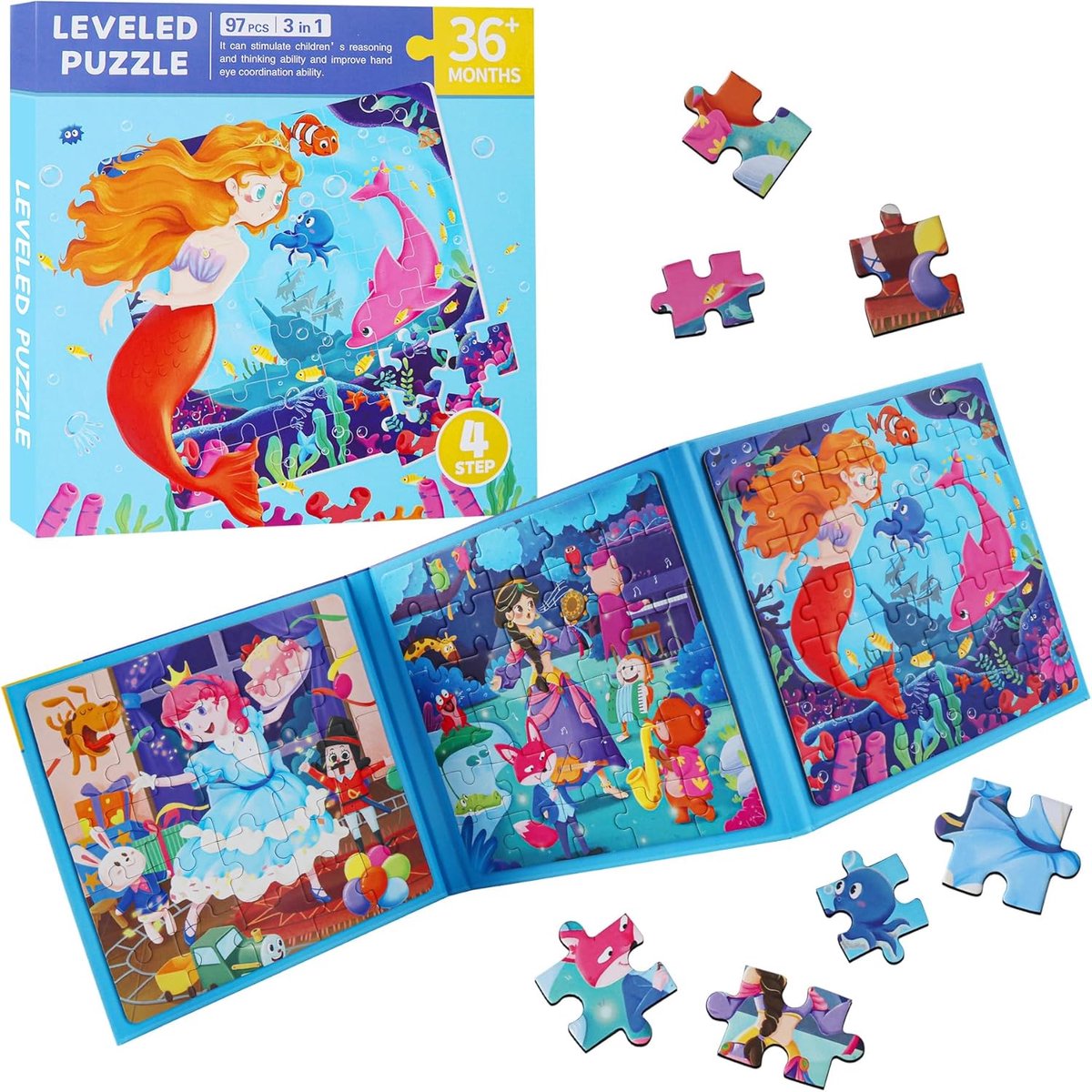 Kinderpuzzel - Magnetische Puzzel - Sprookjespuzzel voor Kinderen - Reisgames voor Kinderen - Educatieve Puzzels - Educatief Speelgoed - 97 Stukken - Magnetische Puzzel voor Reis - Cadeau en