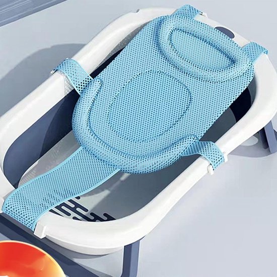 Babybadje Ondersteuning - Babybadmat Zitje - Veilig Baden - Verstelbare Banden - 1 Aantal - Blauw — afbeelding 4