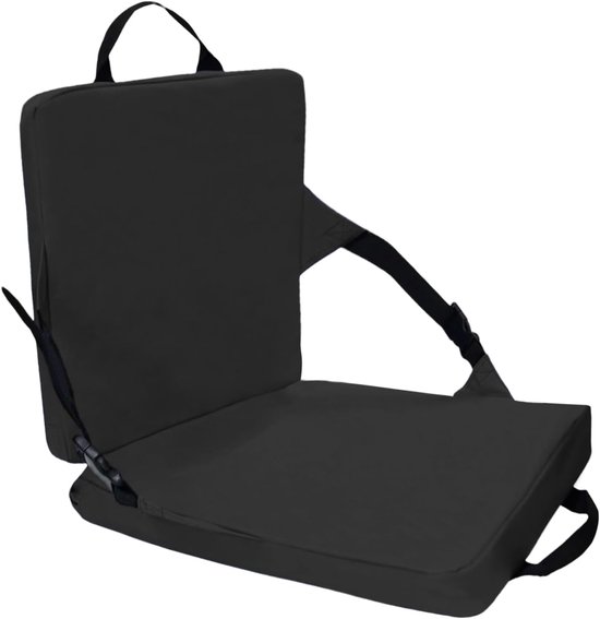 Stadionstoelen met Rugleuning - Draagbare tribune stoel - Buitenactiviteiten comfort - Snel opvouwbaar ontwerp - 38x34x34cm - Zwart verdikt — afbeelding 4