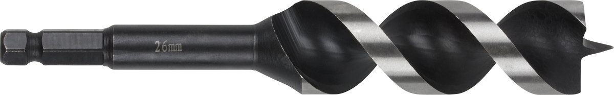 wolfcraft - 26mm Slangenboor voor Houtbalken - 165mm - Zeskantschacht Houtboor - Hex - Boor voor Hout - 7139000