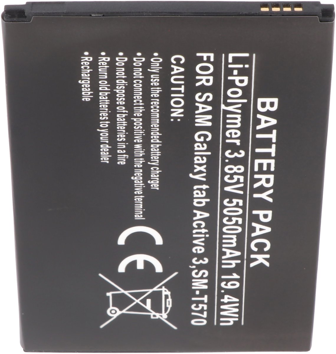 Accu geschikt voor Samsung Galaxy Tab Active 3, SM-T570, Li-Polymer, 3.85V, 5050mAh, 19.4Wh