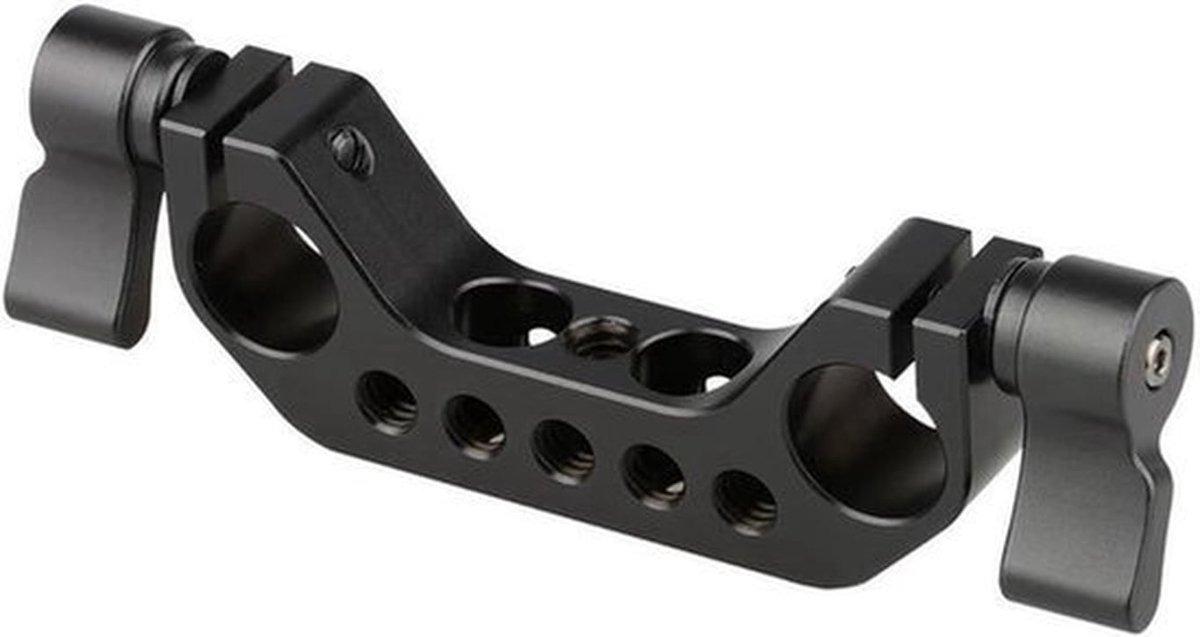 15mm Rod Klem met 1/4"-20 Draad voor DSLR Camera Rig Cage Baseplate (Zwart)