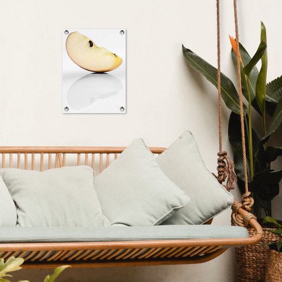 Horloge maison d'une pomme rouge affiche de jardin 30x40 cm - petit - Toile de jardin / Toile d'extérieur / Peintures pour l'extérieur (décoration de jardin)