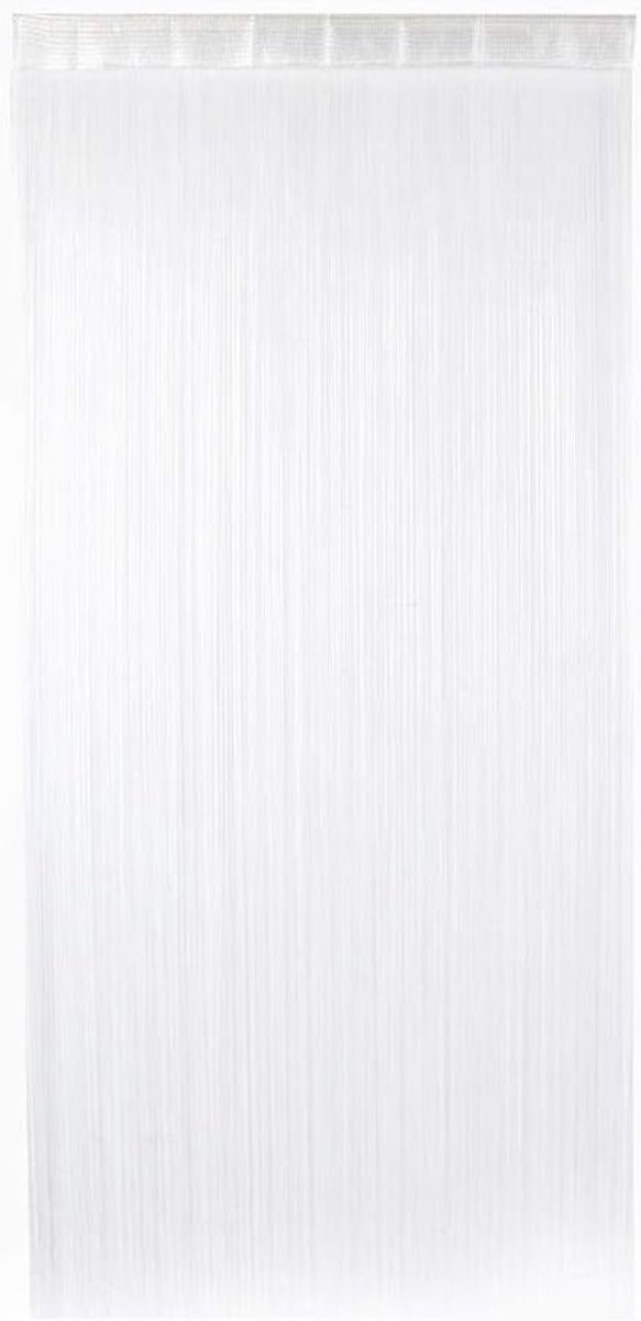 Elegante Garen Gordijn voor Woonkamer - Decoratief Deurgordijn van Zilver Ribbon - 100cm x 200cm (Wit) voor Privacy en Stijl