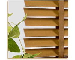 Houten Jaloezieën - Raambekleding Houten Lamellen - Lichtregulatie Privacy - Waterdicht Oliebestendig - 110x180cm - Bruin