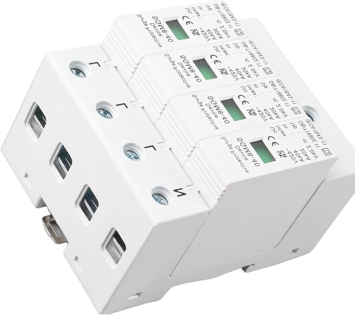 4-polige 40KA Overspanningsbeveiliging voor Huishoudelijke Apparaten en Elektrische Systemen, Din Rail Arrester voor Betrouwbare Bescherming