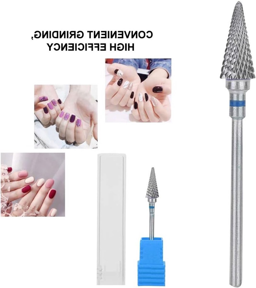 Tungsten Stalen Nagelvijl Bits voor Manicure en Pedicure, Draagbare Elektrische Nagelboor met Polijstaccessoire voor Perfecte Nagelverzorging