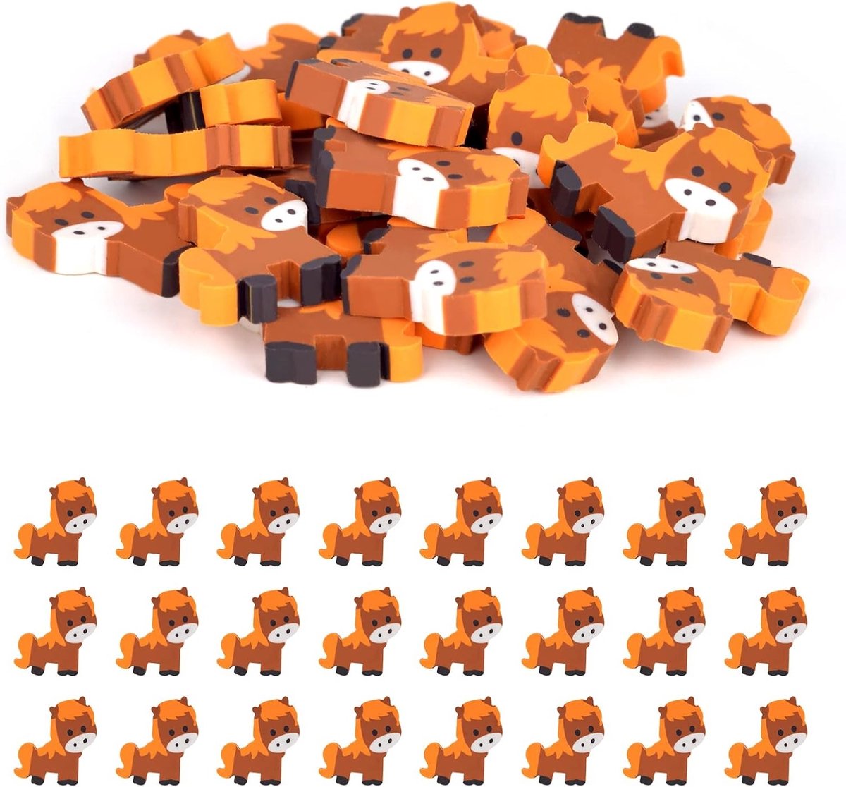 Paardenthema Gum 24 Stuks - Niet-giftig Rubber voor Feestjes, Kunst en Creatieve Activiteiten