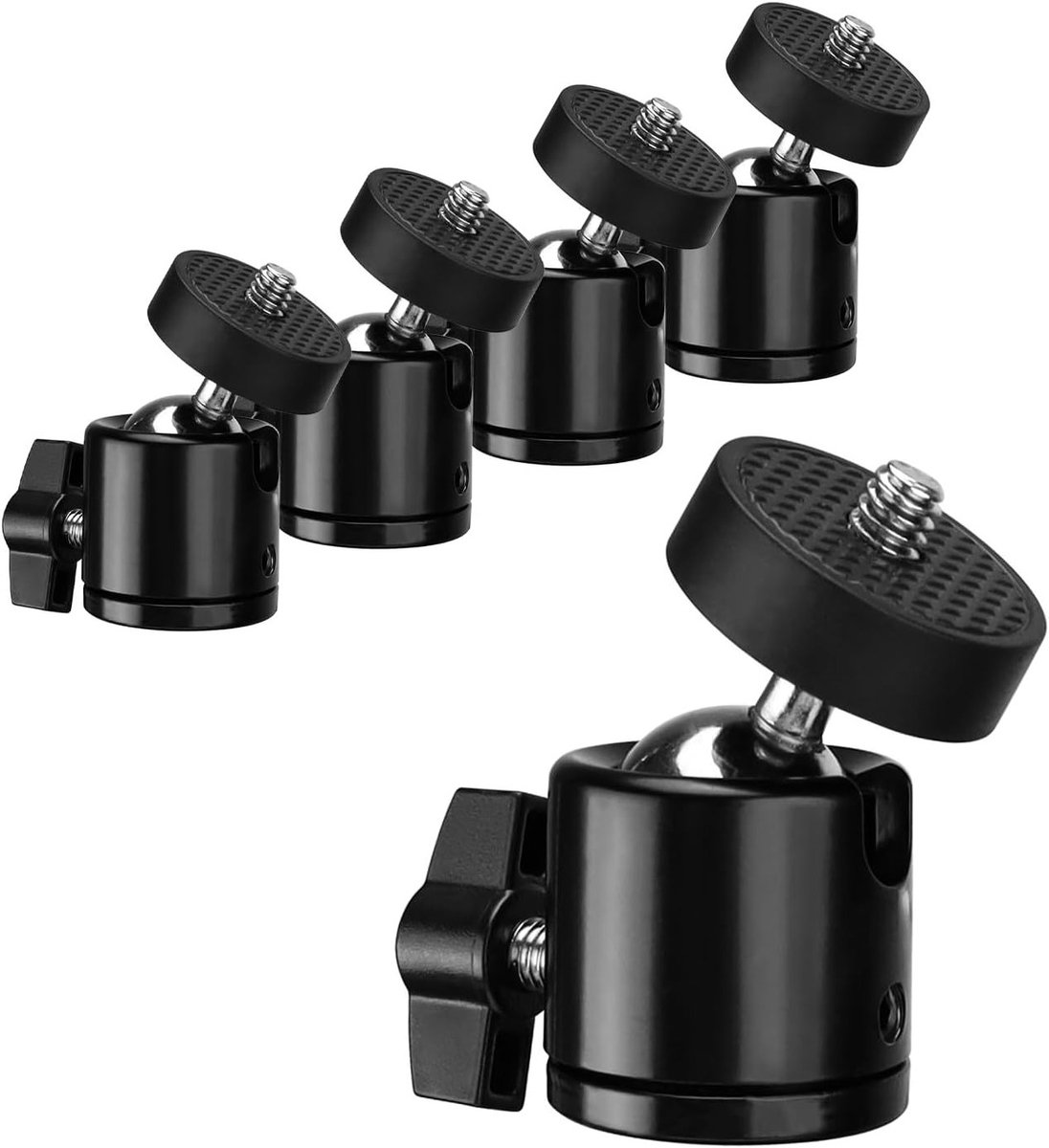 Mini Tripod Head Set van 5, 360° Draaibare Bal Hoofd, Geschikt voor Statief, Monopod en Camera Accessoires