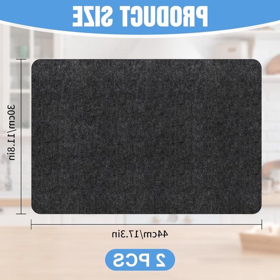 Set van 2 Warmtebestendige Keukenmatten, 44 x 30 cm Isolatiematten voor Airfryer, Magnetron en Koffiemaker, Antislip en Vrij Te Snijden Isolatie Mat voor Veilig Koken en Bakken — afbeelding 5