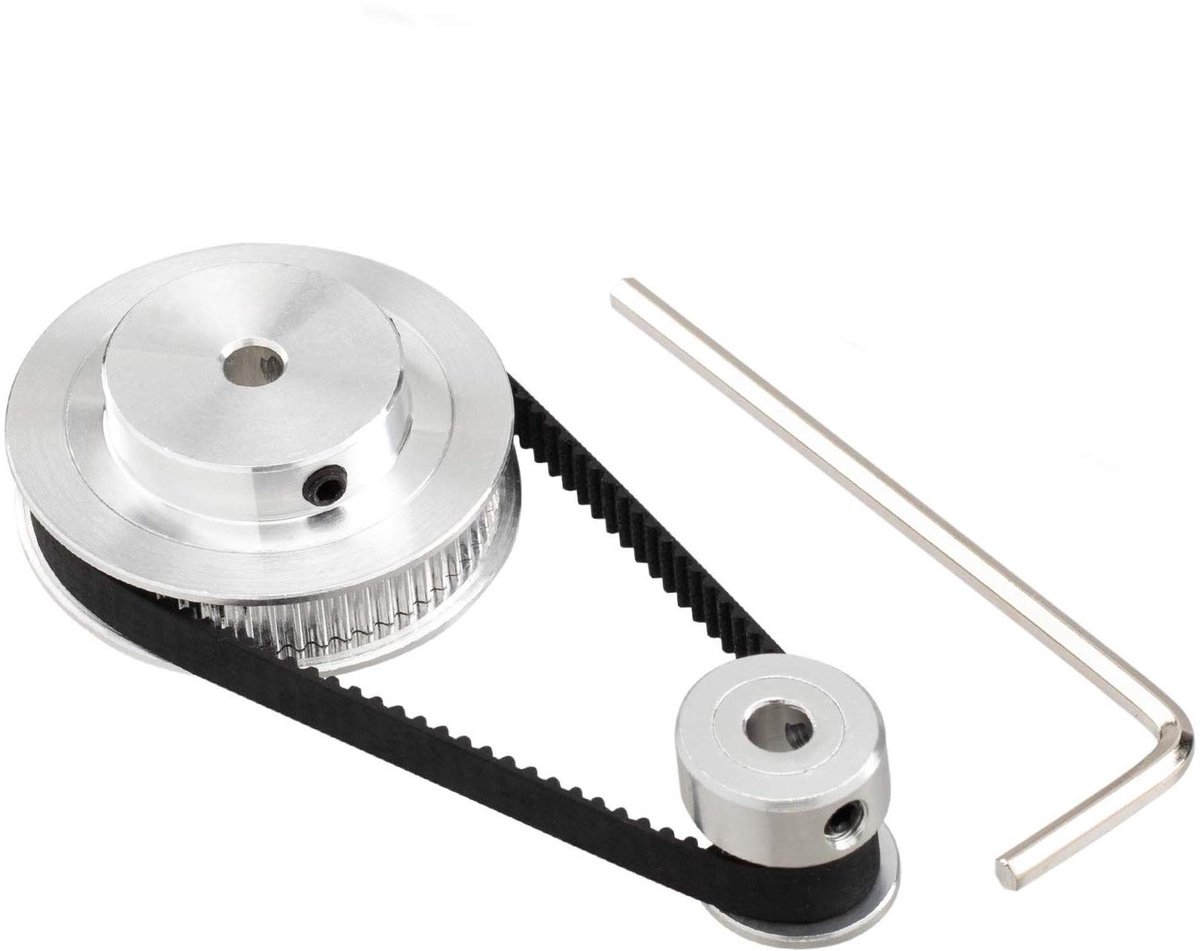 Synchronous Wheel Timing Pulley met 20 en 60 Tanden, 5mm Bore, Aluminium, 2 Stuks Set voor Precisie Mechanica