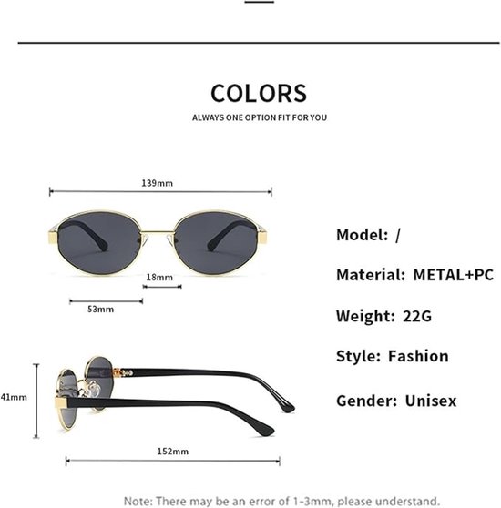 Mode - Ovale metalen zonnebril - Retro-sport zonnebril voor dames - Zonnebril met spiegelglazen voor dames - UV400 — afbeelding 2