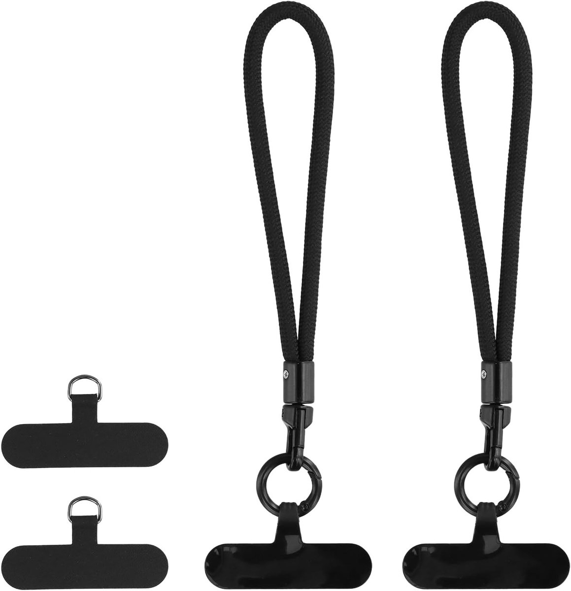 2 Stuks Telefoon Lanyard, Korte Telefoon Polsband, Universele Telefoon Ketting met 2 Stuks Mobiele Telefoon Tether Tab, Geschikt voor de Meeste Smartphones, Handig en Duurzaam