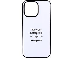 Hacebo® - lieve juf u heeft een hart van goud telefoonhoesje - Juf - De beste juf - telefoonhoesjes - cadeau - docent - school - bedankt juf - hoesje geschikt voor iPhone 16 Pro Max