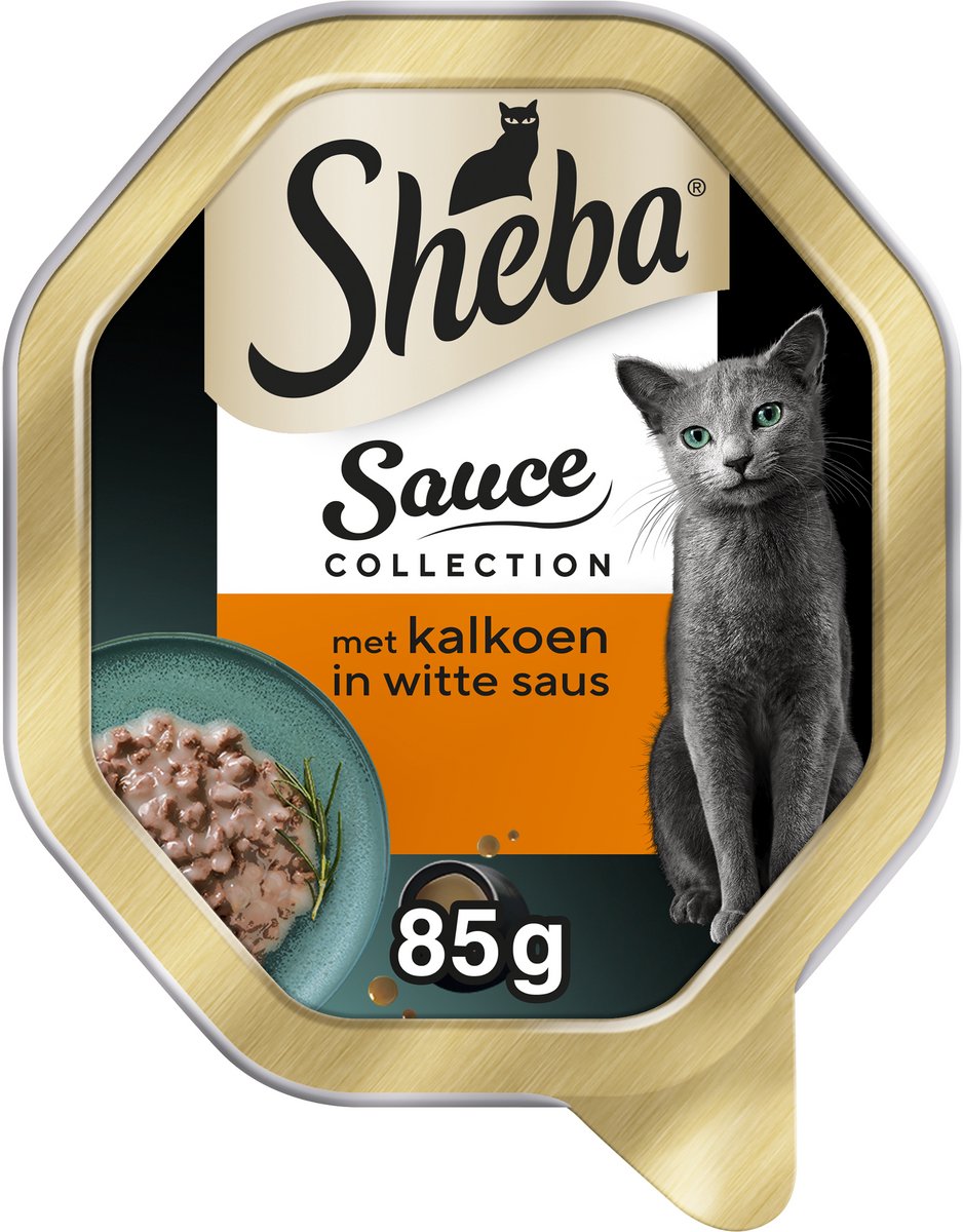 Sheba Sheba Kattenvoer - Sauce Collection - Kalkoen in Saus - kuipjes 22x85g