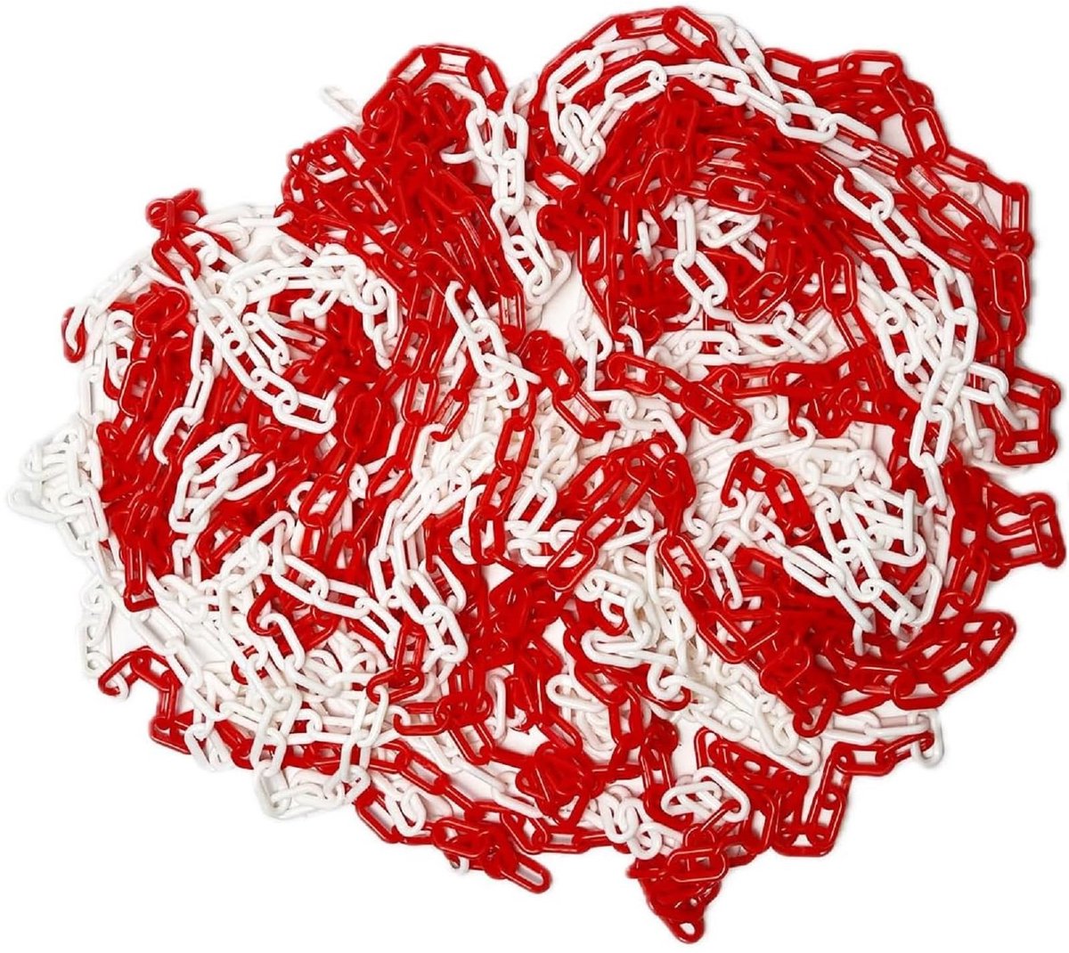 Seb3 - Plastic ketting - Waarschuwingsketting - 8 meter - Rood wit - Veiligheidsketting - Ideaal voor isolatie - Geschikt voor bouw en verkeer