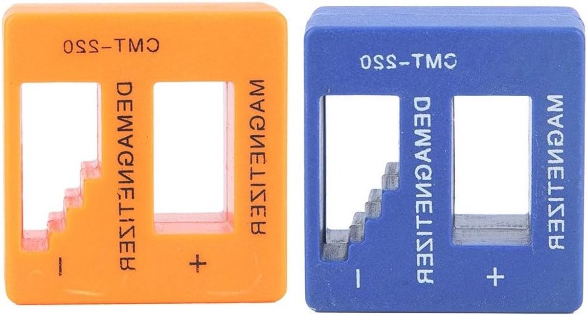 Magnetizer Demagnetizer Set - Schroevendraaier Tool - Schroeven Bevestigen - 2-in-1 Functie - 2 stuks - Blauw Oranje