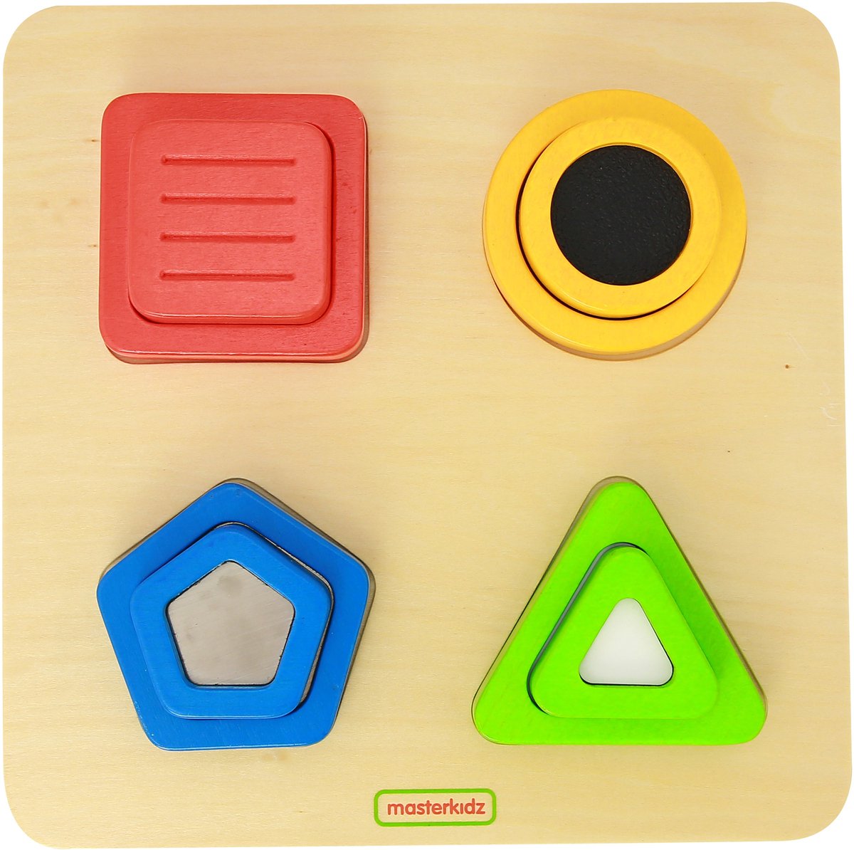 Masterkidz Houten Montessori Materiaal Oppervlaktetextuur Vormsorteerder - UNI