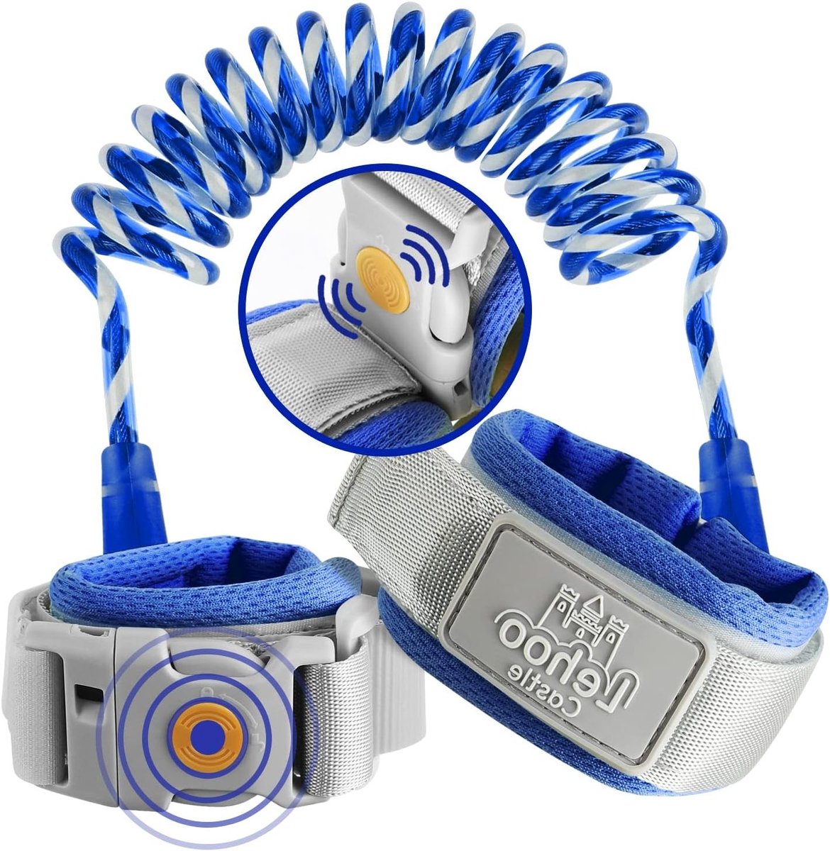 Veiligheidsriem voor Kinderen met Inductieslot, Antislip Kinderharnas en Kindveiligheidslijn (Donkerblauw) - Ideaal voor Wandelen en Speelplezier