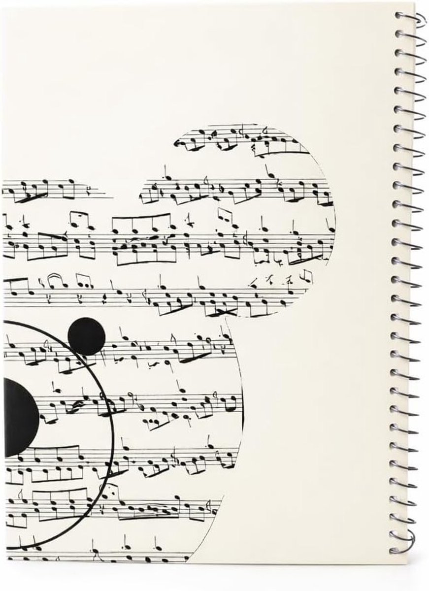 Muzieknotatie Schrijfpapier Notitieboek voor Componisten, 50 Pagina's, Geel met Berenpatroon, Perfect voor Amateurs en Muzikanten