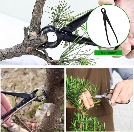 SnelShoppen - 14-delige Bonsai Gereedschap Set - Professionele Carbon Stalen Bonsai Scharen, Fork, Concave Cutter en Case - Ideaal voor Tuinliefhebber van Snelshoppen — afbeelding 2