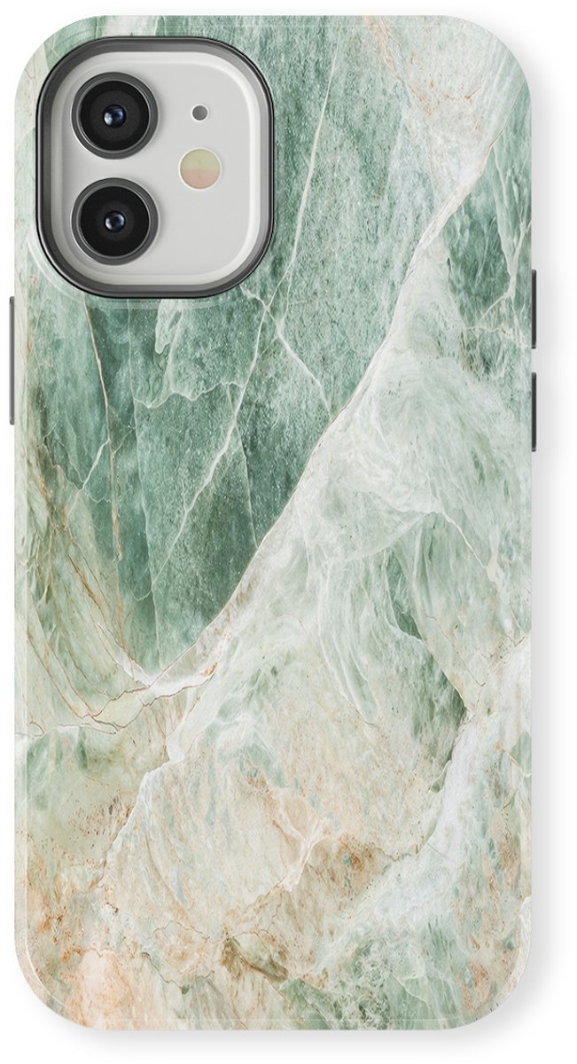 DripCase Hoesje geschikt voor iPhone 12 Marmer | Marble Moods | Magnetisch Opladen | 2-in-1 Ontwerp | Luxe Marmeren Case geschikt voor iPhone 12 Seafoam Marble