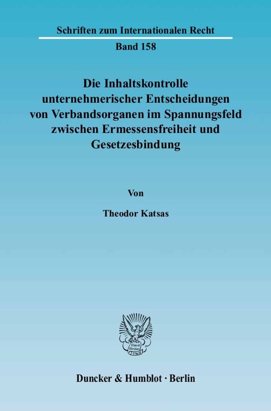 Die Inhaltskontrolle unternehmerischer Entscheidungen von Ve ... - cover