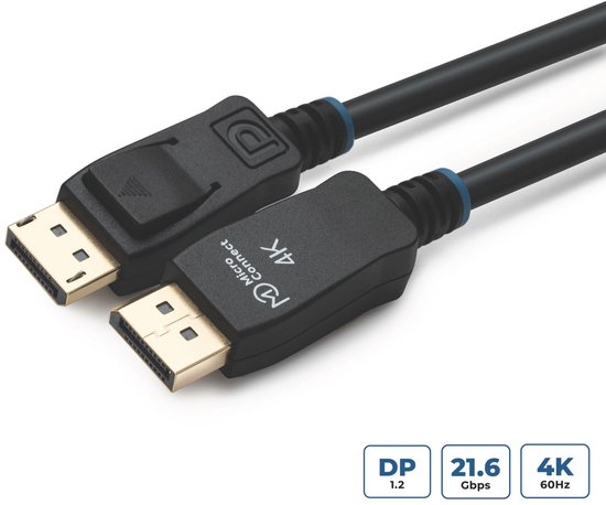 Microconnect MC-DP-MMG-1000 DisplayPort kabel 10 m Zwart | bol
