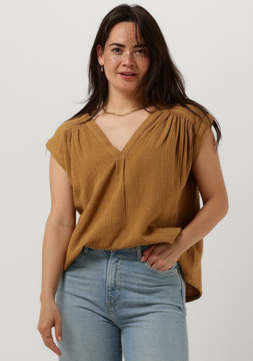 Circle Of Trust Pien Blouse Tops & T-shirts Dames - Shirt - Camel - Maat M