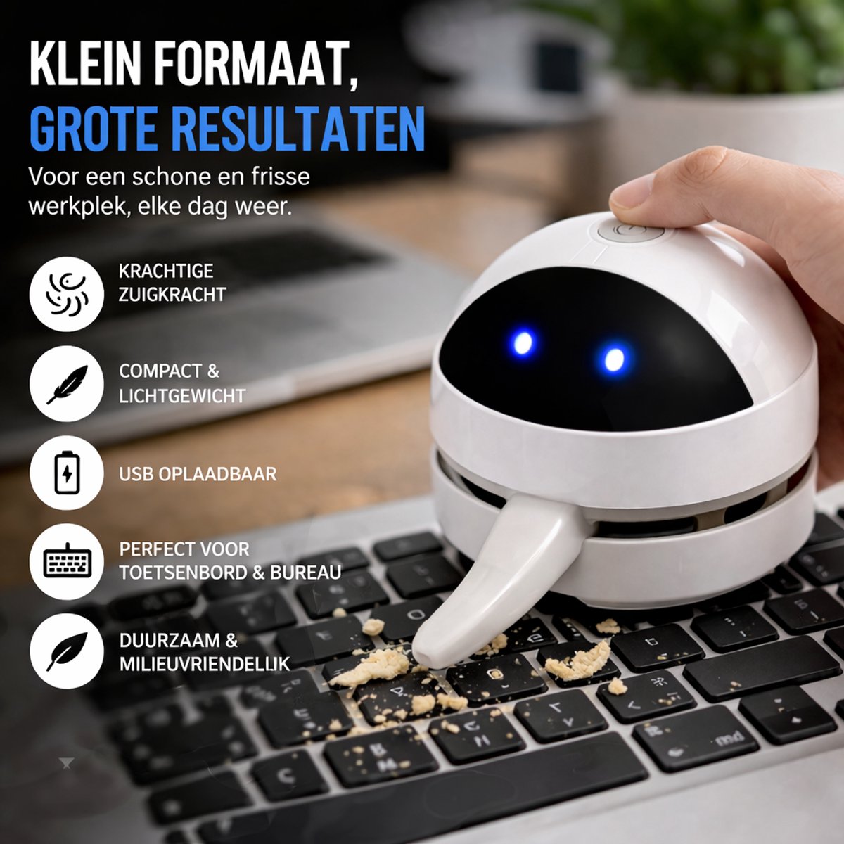 Bureau Bureau Mini Stofzuiger Kruimeldief - afbeelding 4