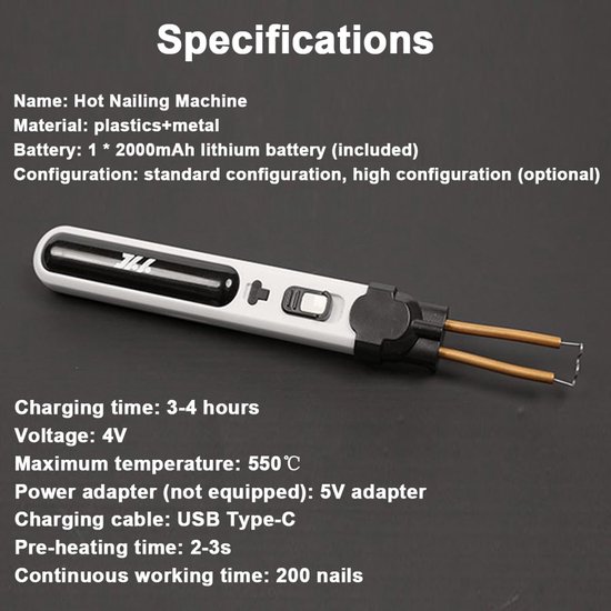 Draagbare Kunststof Lasmachine - Plastic Reparatie Kit - Scheuren Herstellen - Draadloze Lithium Batterij — afbeelding 4