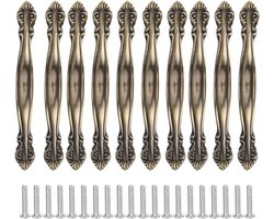 Deurgrepen 10 Sets - Kastgrepen Ladegrepen - Meubelrenovatie - Antieke Bronsstijl - 14.5cm Lengte - Bronskleurig