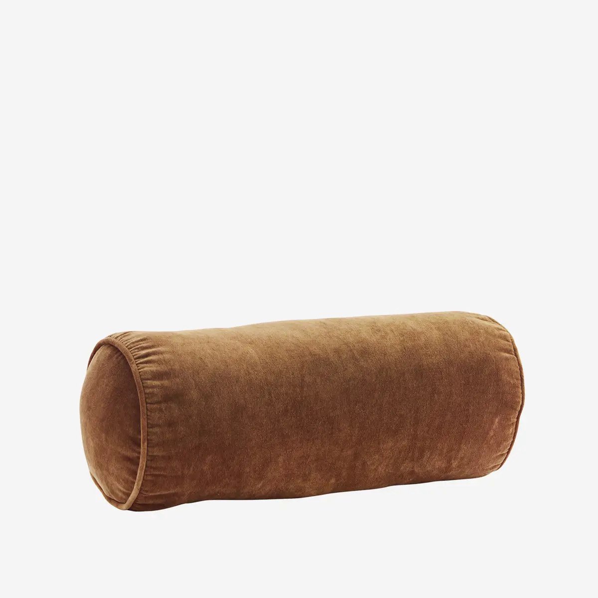 Madam Stoltz - Velvet Bolster Kussen - Burnt Orange - 20x50 cm