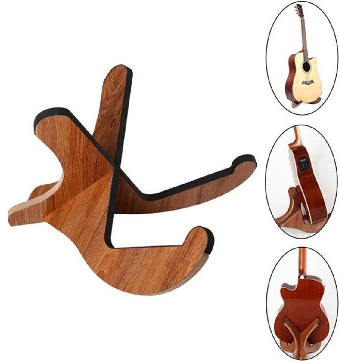 Universele houten gitaarstandaard, standaard voor snaarinstrumenten, X-vormig frame.